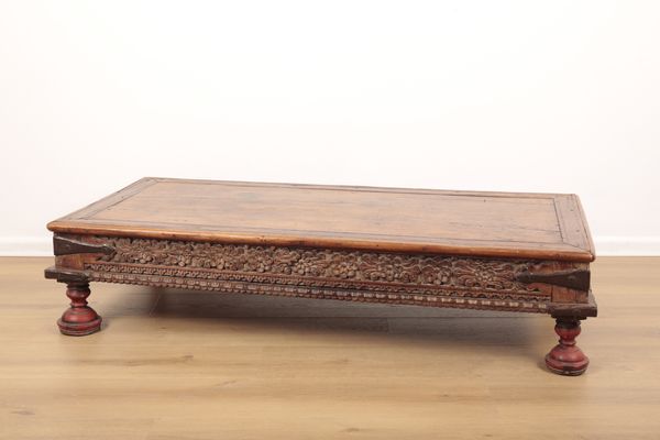 A HARDWOOD OPIUM TABLE