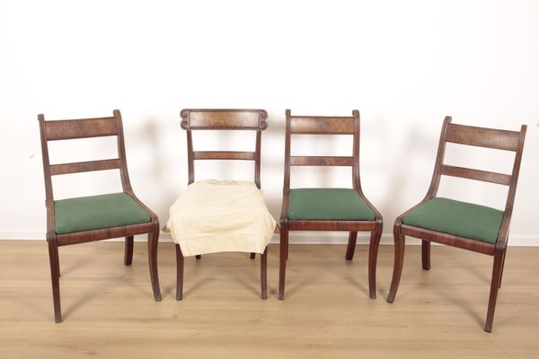 A SET OF THREE REGENCY MAHOGANY CHAIRS