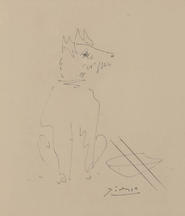 *GEORGES BETEMPS (1921-1992) AFTER PABLO PICASSO (1881-1973) 'Seated dog' or 'Le Chien Midjcik'