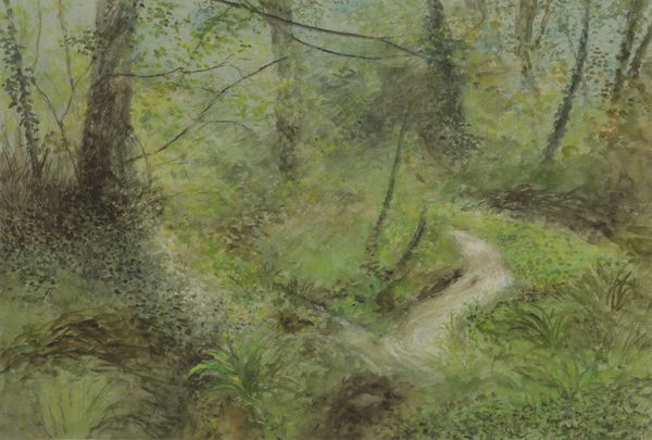 *REYNOLDS STONE (1909-1979) A view of a stream in the gardens of the Old Rectory, Litton Cheney, Dorset