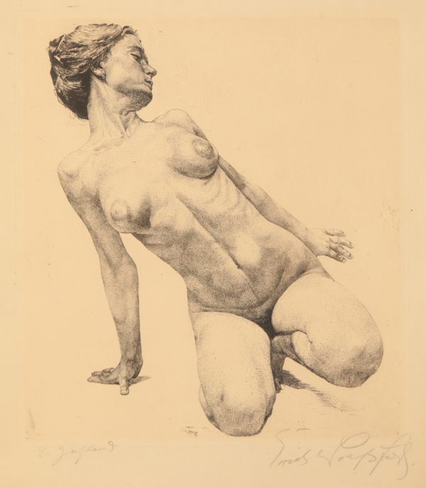 *ERICH WOLFSFELD (1884-1956) Crouching nude