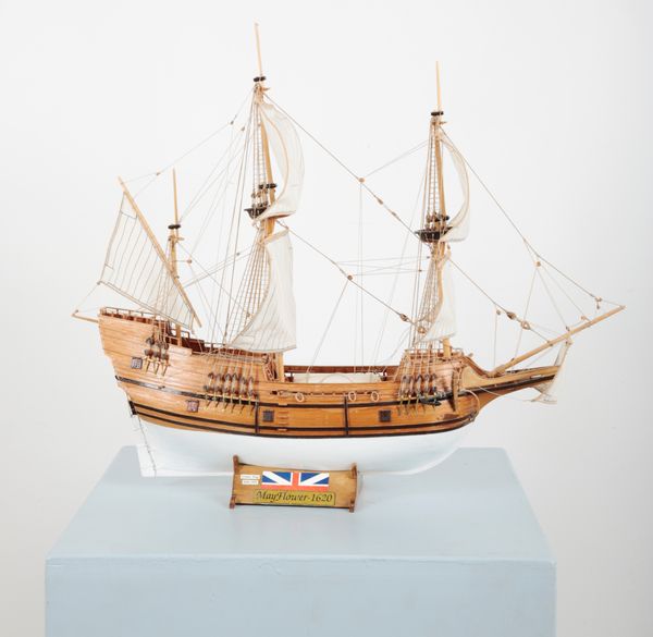 A WOODEN SCALE MODEL OF THE 'MAYFLOWER'