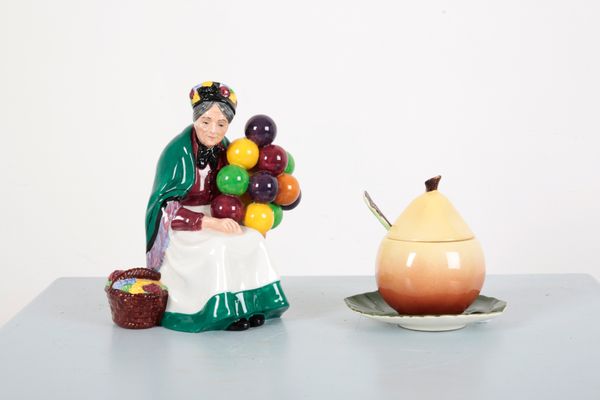 A CARLTON WARE PEAR SHAPED PRESERVE POT