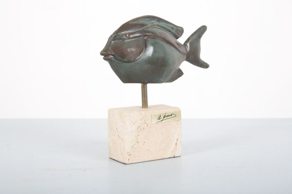 A. PAOR: A PATINATED BRONZE TROPICAL FISH