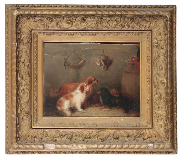 GEORGE ARMFIELD (1808-1893) Hounds in an interior