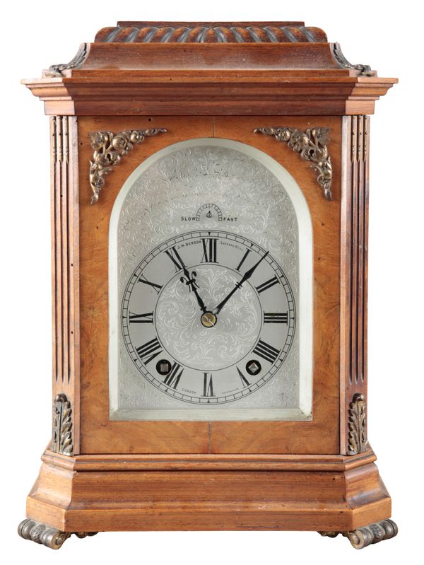 A LATE VICTORIAN WALNUT BRACKET CLOCK BY J. W. BENSON