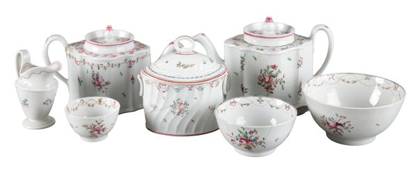 A NEWHALL PORCELAIN PART TEA SERVICE