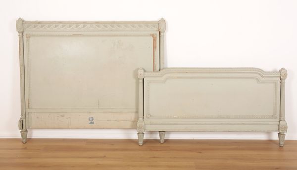 A LOUIS XVI STYLE BEDHEAD AND FOOTBOARD