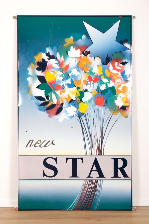 AN ENAMEL PUB SIGN, 'NEW STAR' BY SANDHILL STUDIOS