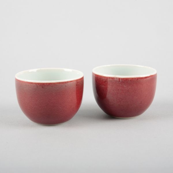 A PAIR OF CHINESE LANGYAO GLAZED CUPS