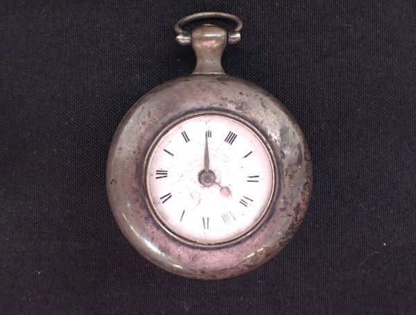 SILVER CASED POCKET WATCH WITH ENGRAVED BALANCE COCK