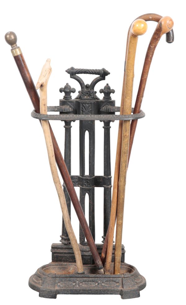 A VICTORIAN CAST IRON STICK STAND