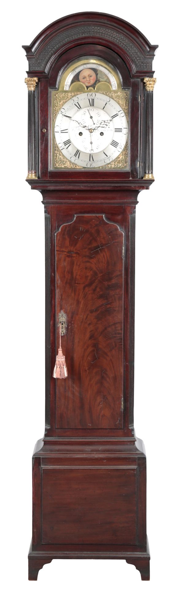 A GEORGE III MAHOGANY LONGCASE CLOCK BY THOMAS WALLACE OF BRAMPTON