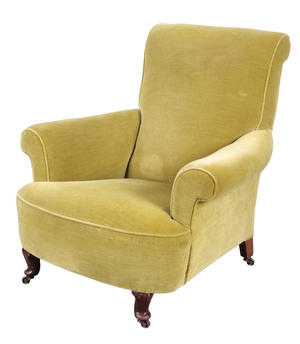 A HOWARD STYLE MAHOGANY ARMCHAIR