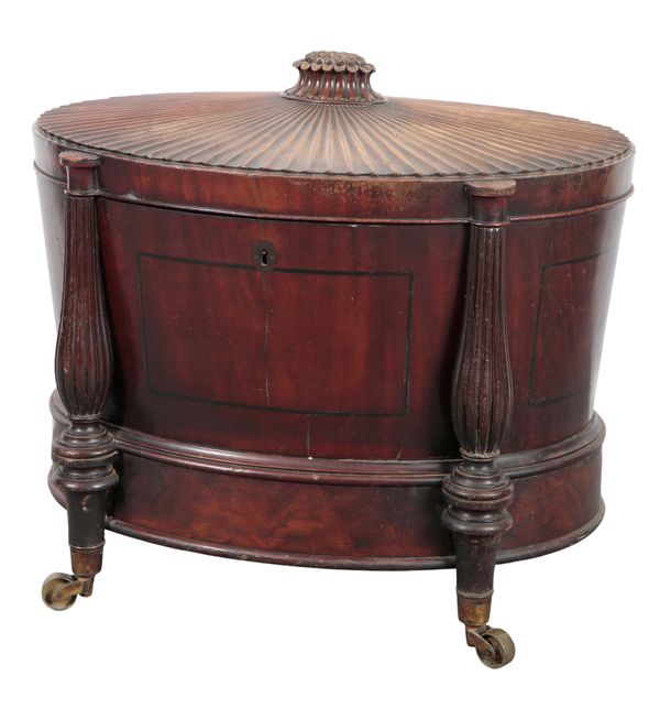 A REGENCY MAHOGANY CELLARETTE IN THE MANNER OF GILLOWS