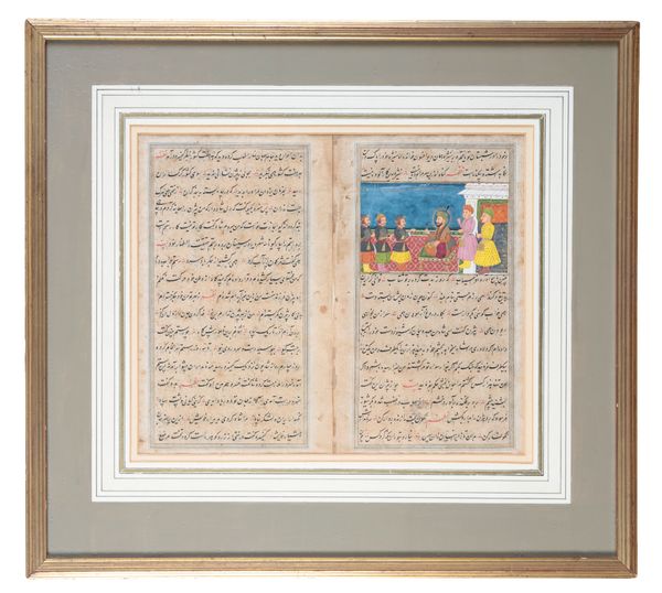 PERSIAN SCHOOL Two leaves from an illuminated manuscript