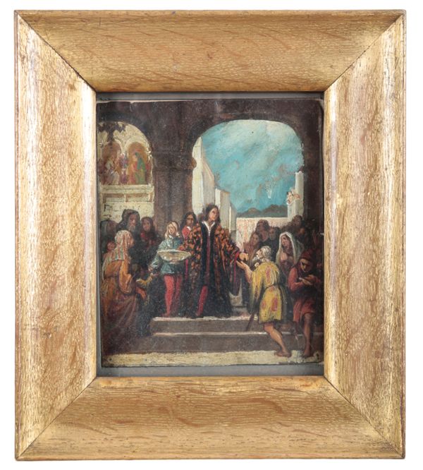 CONTINENTAL SCHOOL, 19TH CENTURY A Biblical scene in a temple