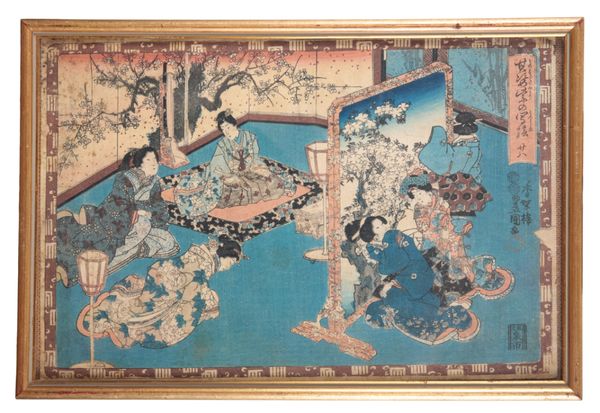 JAPANESE SCHOOL, 19TH CENTURY Interior with aristocratic ladies