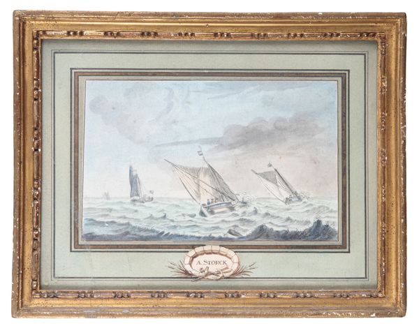 ATTRIBUTED TO ABRAHAM STORCK (C.1635-1708) Stormy seascape with shipping