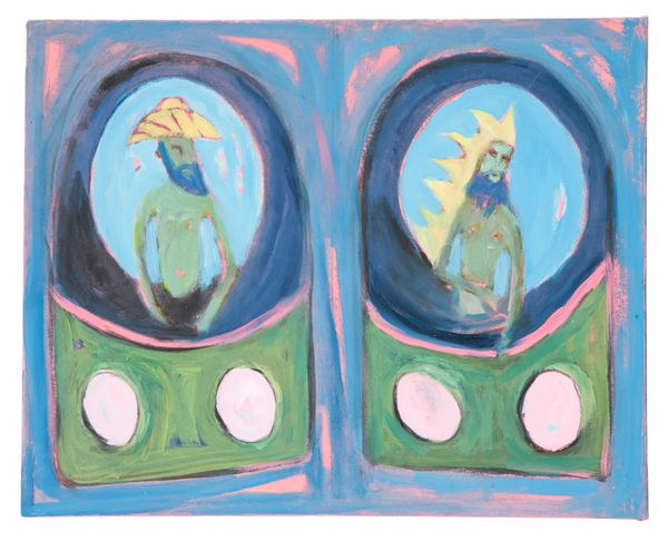 *GRAHAM SNOW (1948-2025) A double portrait of two bearded men