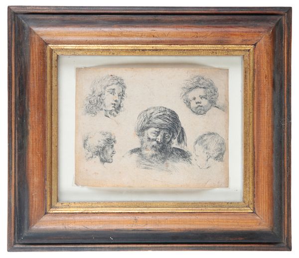 AFTER STEFANO DELLA BELLA (1610-1664) Studies of five heads