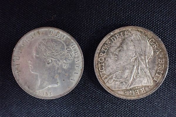 VICTORIA HALF CROWN 1885 AND 1893