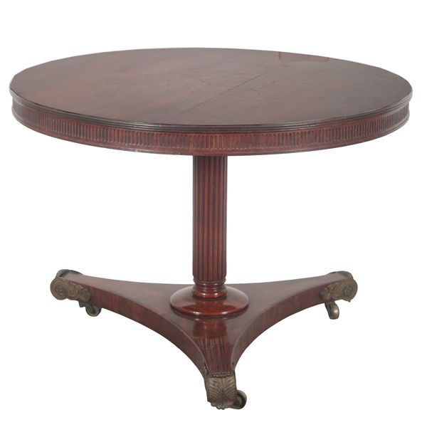 A LATE REGENCY MAHOGANY CENTRE TABLE