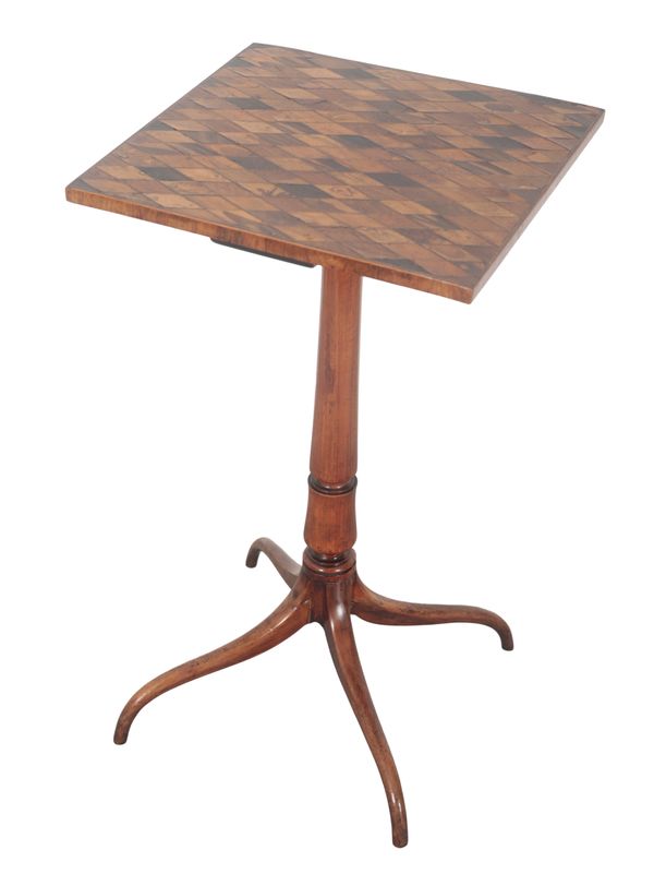 A LATE GEORGE III MAHOGANY AND PARQUETRY OCCASIONAL TABLE IN THE MANNER OF GILLOWS