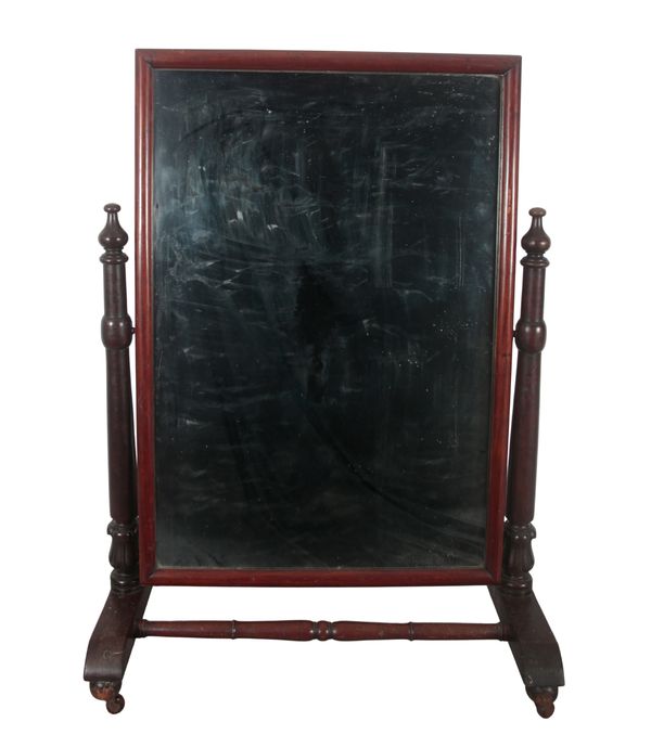 A WILLIAM IV MAHOGANY CHEVAL MIRROR