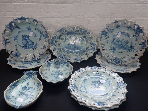 A CANTAGALLI FAIENCE DESSERT SERVICE