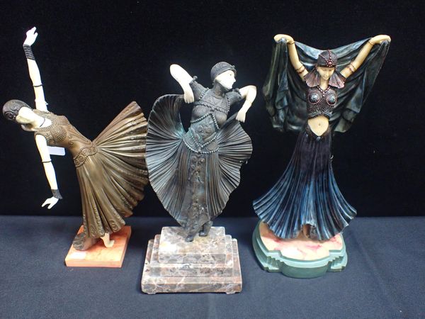 THREE ART DECO STYLE FIGURES