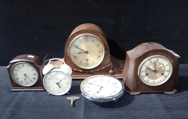 FIVE CLOCKS, INCLUDING A SMITHS BULKHEAD CLOCK