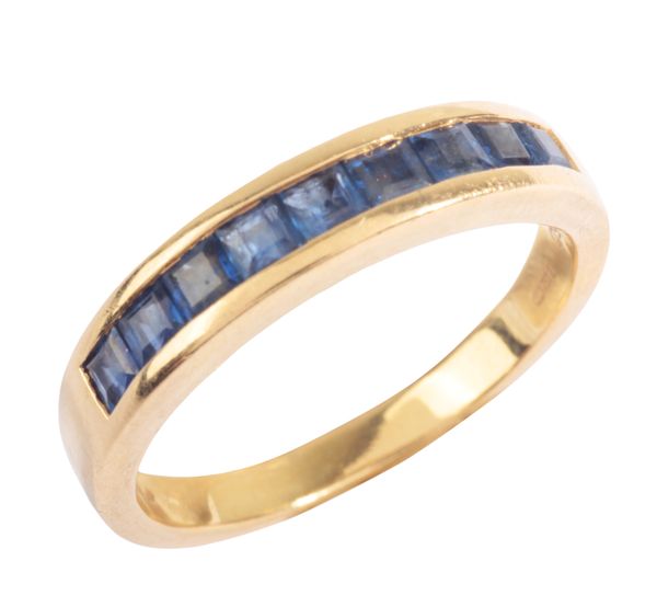 A SAPPHIRE HALF ETERNITY RING