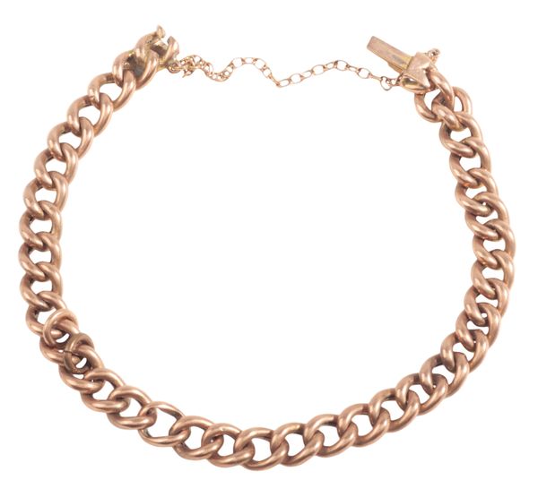 A 9CT GOLD CURB LINK BRACELET