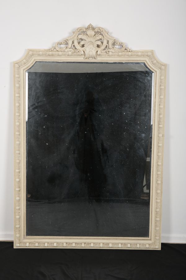 A MODERN CREAM PAINTED MIRROR OF EIGHTEENTH CENTURY STYLE