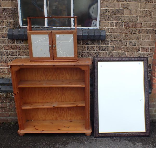 A PINE OPEN BOOKCASE