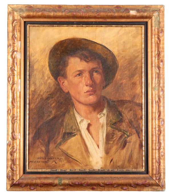KUNZ MEYER-WALDECK (1859-1953) A portrait of a young man in a hat