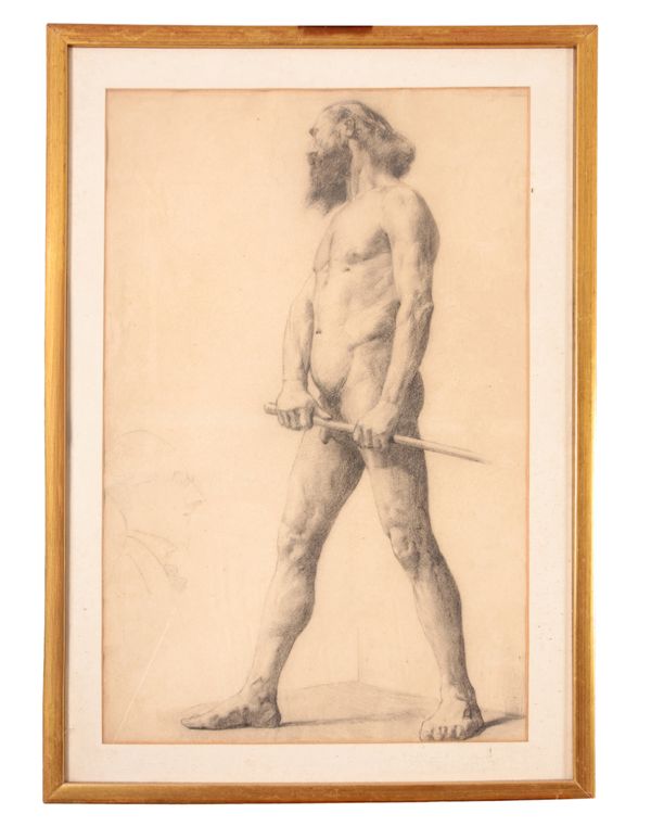 CHARLES JAMES THERIAT (1860-1937) Two full length studies of a male nude