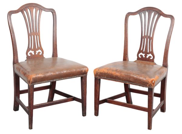 A PAIR OF GEORGE III MAHOGANY SIDE CHAIRS