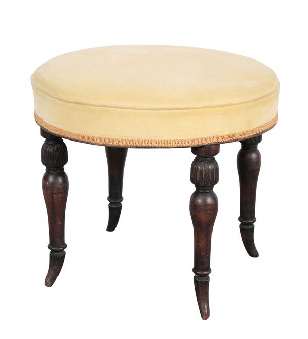 A VICTORIAN EBONISED FOOTSTOOL