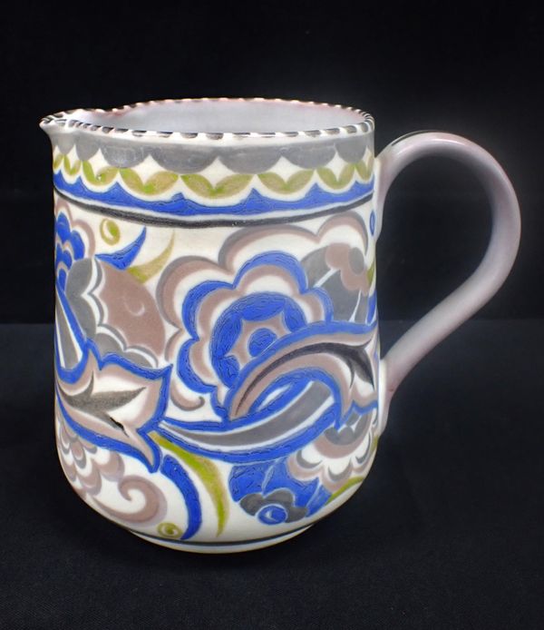 A POOLE POTTERY JUG, PAINTED BY RUTH PAVELY