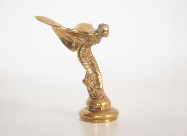 A ROLLS-ROYCE BRASS 'SPIRIT OF ECSTASY' CAR MASCOT