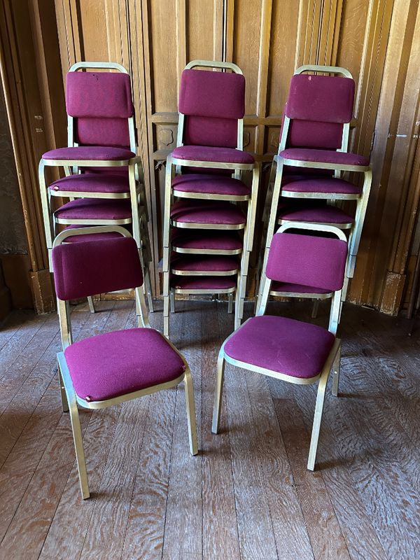 A COLLECTION OF THIRTY-EIGHT GILDED BANQUETING CHAIRS