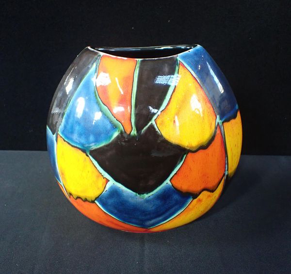 POOLE POTTERY: A LARGE 'MOSAIC' PURSE VASE