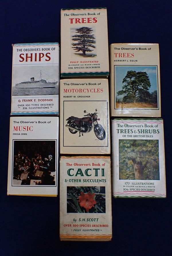 OBSERVER'S BOOKS; SEVEN VOLUMES, INCLUDING 'MOTORCYCLES'