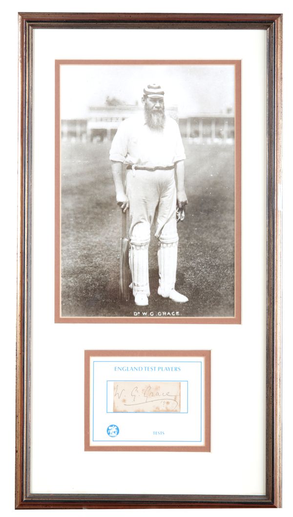 W. G. GRACE: A FRAMED SIGNATURE AND PHOTOGRAPH