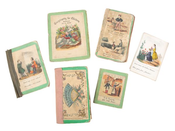FIVE 19TH CENTURY FRENCH/ENGLISH CHILDREN’S ILLUSTRATED PHRASE BOOKS