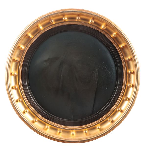 A REGENCY GILTWOOD CONVEX MIRROR