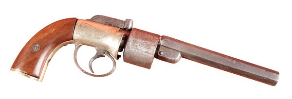 A PERCUSSION SIX SHOT TRANSITIONAL REVOLVER