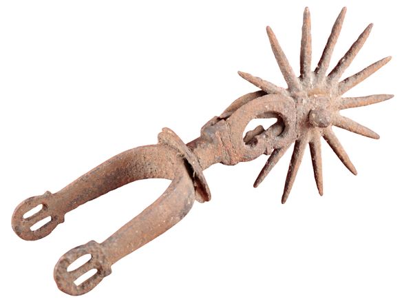 A SPANISH STEEL RIDING SPUR